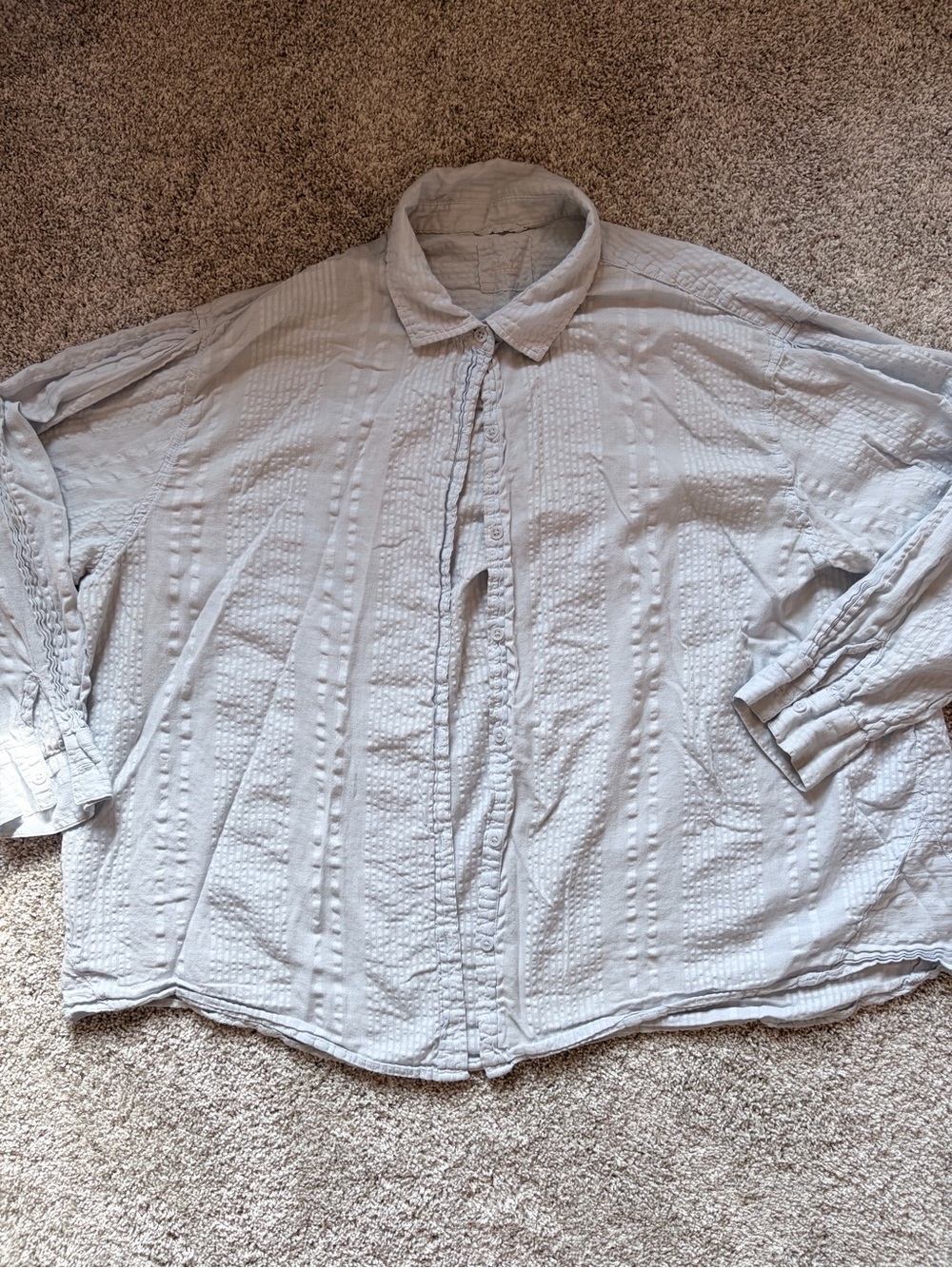 aerie Men's Light Gray Textured Button-Down Shirt
